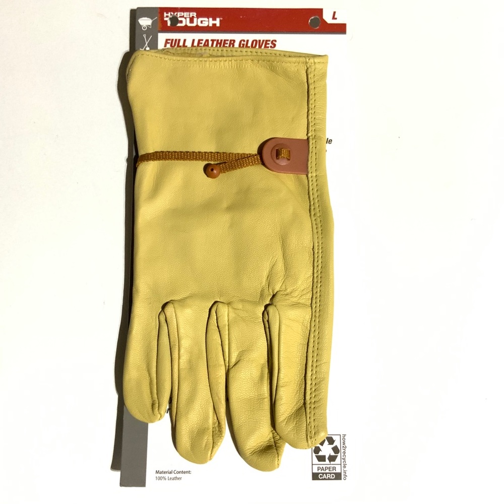 Hyper Tough Full Leather Gloves Size Large